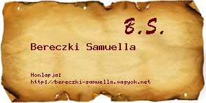 Bereczki Samuella névjegykártya